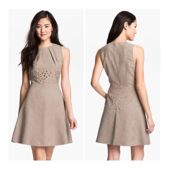 Jessica Simpson Dresses & Skirts - JESSICA SIMPSON Cutout Suede Fit & Flare Dress 10